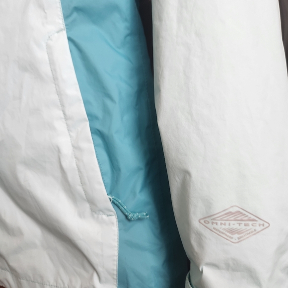 Columbia Women's Gorpcore Waterproof Full Zip Nylon Windbreaker Hoodie Aqua XS - Picture 7 of 13